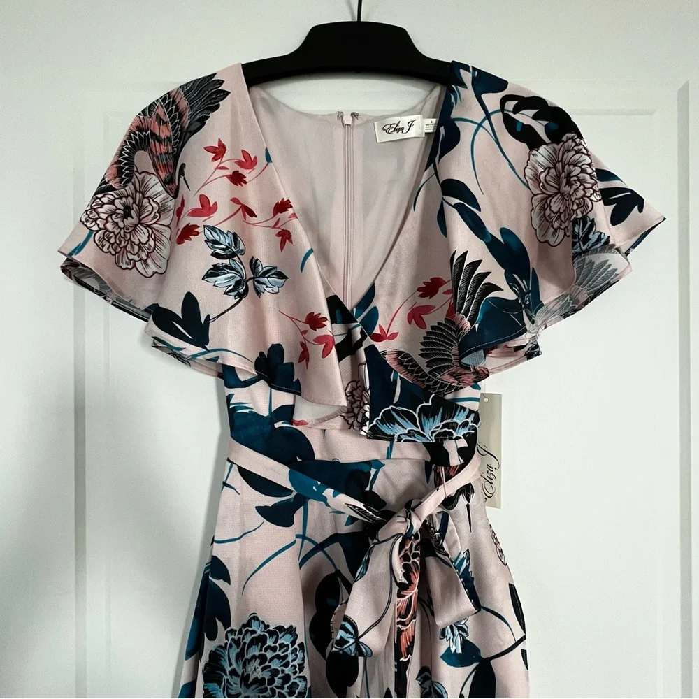 ELIZA J Floral Faux Wrap High Low Dress - Picture 7 of 7